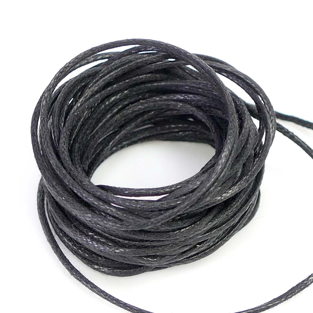Gewachstes Baumwollband Schwarz